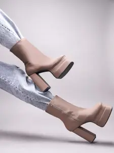 TRYME Women Short Block Heel Boots