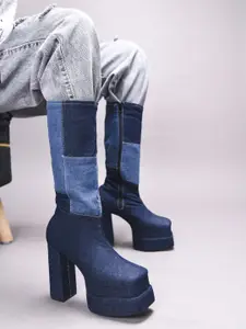 TRYME Women Full Length Block Heel Boots