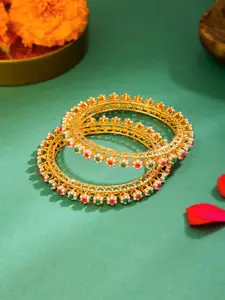 Yellow Chimes Set Of 2 Gold Plated Bangles