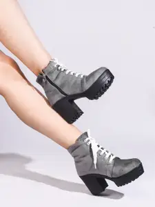 TRYME Women Knee Length Block Heel Boots