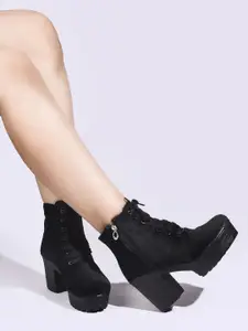 TRYME Women Knee Length Block Heel Boots