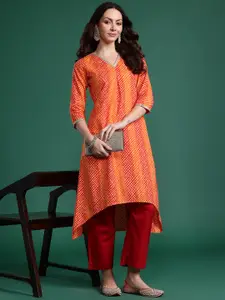 Indo Era Women Leheriya Printed Pure Cotton Kurta