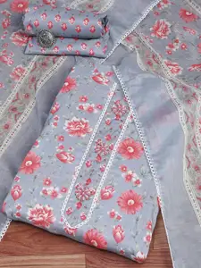 Biba Floral Printed Pure Cotton Unstitched Dress Material