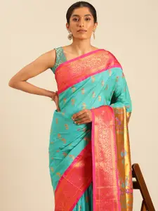 Varkala Silk Sarees Ethnic Motifs Zari Silk Blend Paithani Saree