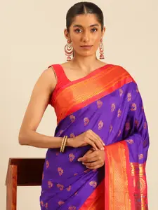 Varkala Silk Sarees Ethnic Motifs Zari Silk Blend Paithani Saree