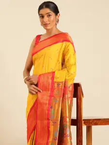 Varkala Silk Sarees Ethnic Motifs Zari Silk Blend Paithani Saree