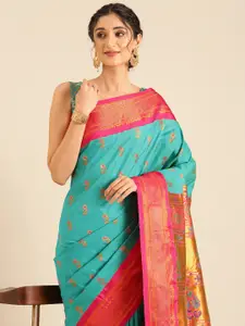 Varkala Silk Sarees Ethnic Motifs Zari Silk Blend Paithani Saree