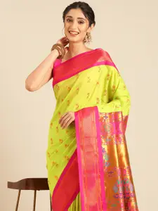 Varkala Silk Sarees Ethnic Motifs Zari Silk Blend Paithani Saree