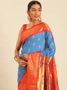 Varkala Silk Sarees Ethnic Motifs Zari Silk Blend Paithani Saree