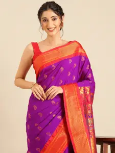 Varkala Silk Sarees Ethnic Motifs Zari Silk Blend Paithani Saree