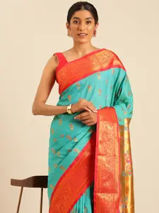 Varkala Silk Sarees Ethnic Motifs Zari Silk Blend Paithani Saree