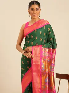 Varkala Silk Sarees Ethnic Motifs Zari Silk Blend Paithani Saree