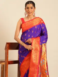Varkala Silk Sarees Ethnic Motifs Zari Silk Blend Paithani Saree