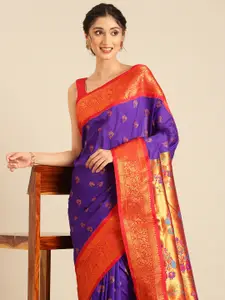 Varkala Silk Sarees Ethnic Motifs Zari Silk Blend Paithani Saree