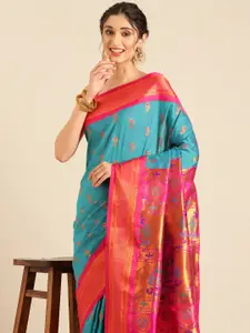 Varkala Silk Sarees Ethnic Motifs Zari Silk Blend Paithani Saree