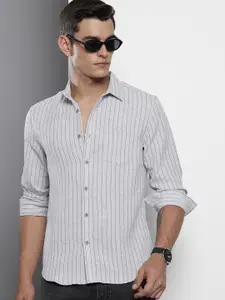 The Indian Garage Co Slim Fit Self Striped Casual Shirt