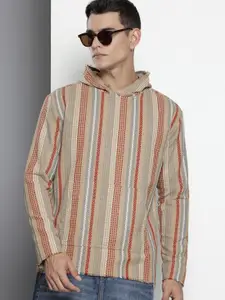 The Indian Garage Co. Relaxed Fit Striped Hooded Sweatshirt