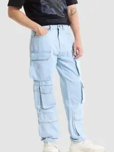 Snitch Men Light Blue Baggy Fit Jeans
