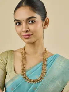 Kushal's Fashion Jewellery Gold-Plated Ruby Antique Necklace