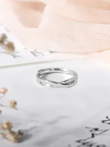 Zavya Men 925 Pure Silver Rhodium-Plated Adjustable Finger Ring