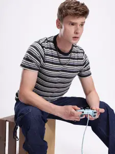 Kook N Keech Men Striped Pure Cotton T-shirt
