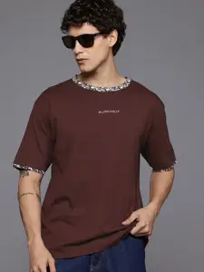 Allen Solly Drop-Shoulder Sleeves Relaxed Fit Casual T-shirt