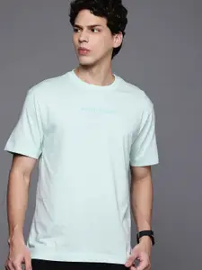 Allen Solly Brand Logo Drop-Shoulder Sleeves Pure Cotton T-shirt