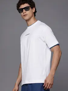 Allen Solly Brand Logo Drop-Shoulder Sleeves Pure Cotton T-shirt