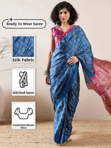 Anouk Rustic Bandhani Silk Blend Ready to Wear Bandhani Saree