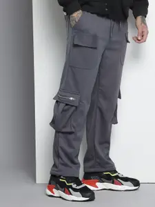The Indian Garage Co Men Relaxed Fit Textured Cargo Track Pant