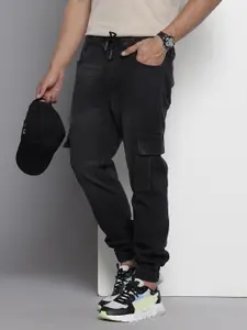 The Indian Garage Co Men Light Fade Stretchable Cargo Style Joggers