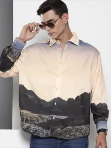 The Indian Garage Co Opaque Graphic Printed Oversized Casual Shirt