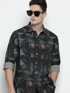 The Indian Garage Co Slim Fit Abstract Printed Textured Casual Shirt