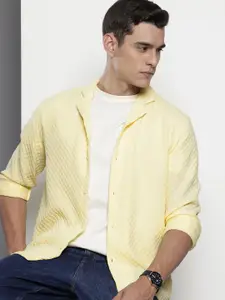 The Indian Garage Co Textured Drop-Shoulder Sleeves Relaxed Fit Casual Shirt