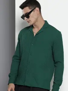 The Indian Garage Co. Relaxed Fit Opaque Self Design Textured Casual Shirt