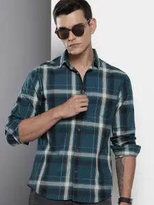 The Indian Garage Co Pure Cotton Slim Fit Opaque Checked Casual Shirt