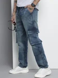 The Indian Garage Co Men Relaxed Fit Heavy Fade Stretchable Jeans