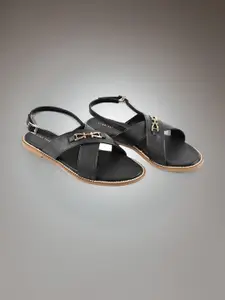 Lino Perros Women Open Toe Flats with Buckles