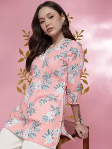 Anouk Rustic Floral Printed V-Neck Pure Cotton Kurti