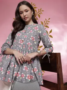 Anouk Rustic Floral Printed Pure Cotton Kurti