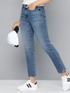 Levis Women 724 Slim Straight Fit High-Rise Light Fade Stretchable Jeans