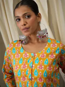 Anouk Ethnic Motifs Printed Round Neck Pure Cotton Straight Kurta