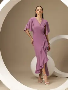 Chemistry Ruffle Bodycon Midi Dress