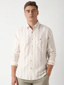 Louis Philippe Sport Men Slim Fit Opaque Striped Casual Shirt