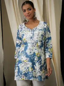 Anouk Floral Embroidered Pure Cotton Short Kurti