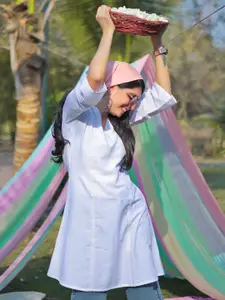 Kalini Women Rayon Solid Holi Special  A Line Kurta