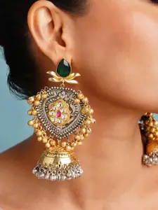 ABDESIGNS Elegant Dual Plated Dome Shaped Drop Earrings