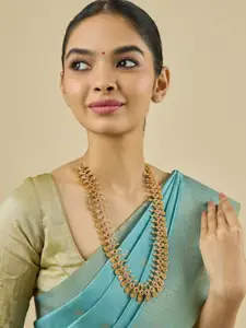 Kushal's Fashion Jewellery Copper Gold-Plated Antique Necklace