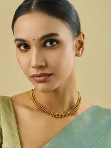 Kushal's Fashion Jewellery Copper Gold-Plated Antique Necklace