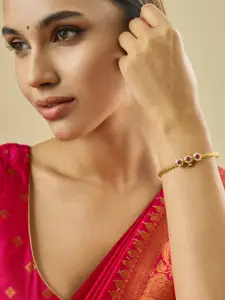 Kushal's Fashion Jewellery Gold-Plated Antique Bangle